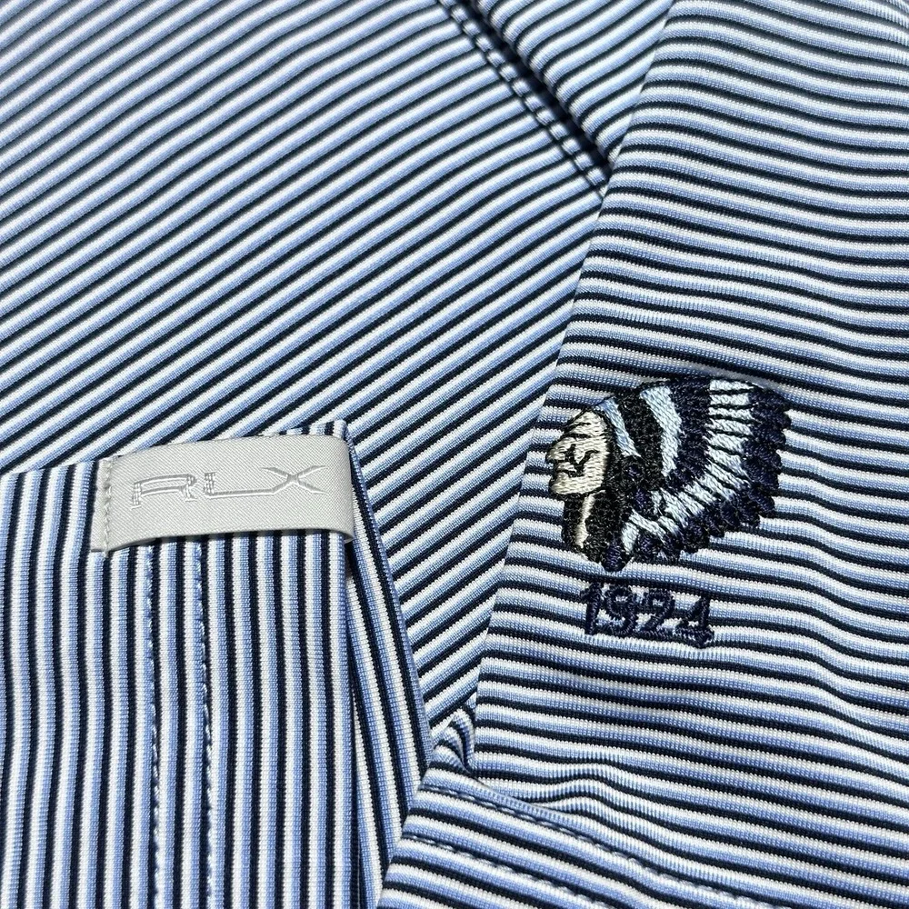RLX Ralph Lauren Golf Polo Shirt Mens Large Performance Striped Big Foot CC - Picture 3 of 10